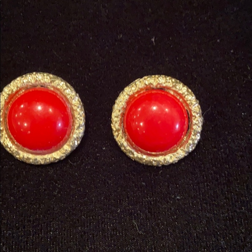 Red and gold earrings